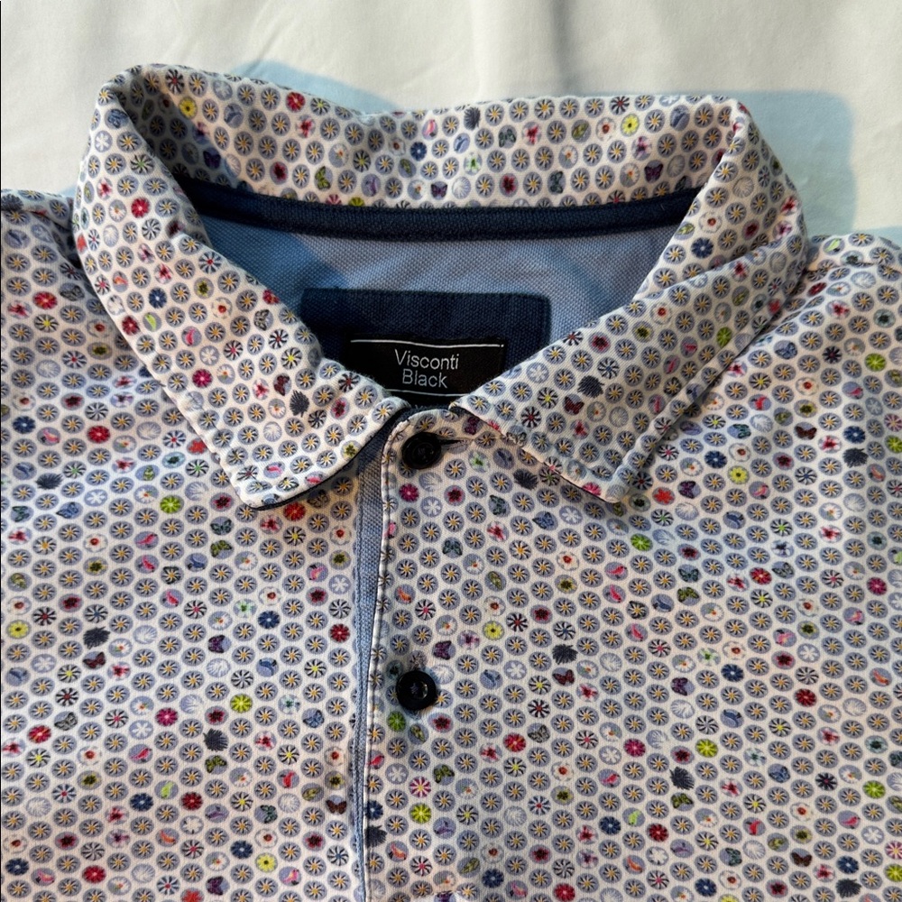 Visconti Black Men's Floral Button Down Shirt